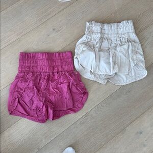 Free People Athletic Shorts in Pink and White